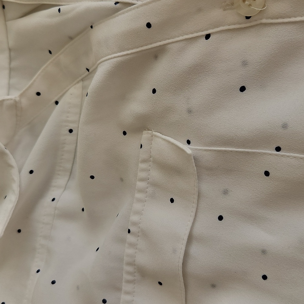 Long sleeve Sheer button down polka dot blouse - Picture 8 of 9